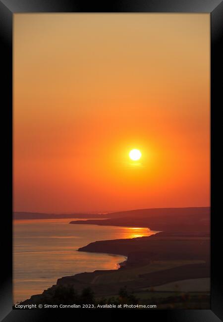 Sunset Isle of Wight Framed Print by Simon Connellan