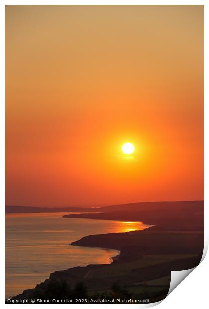 Sunset Isle of Wight Print by Simon Connellan