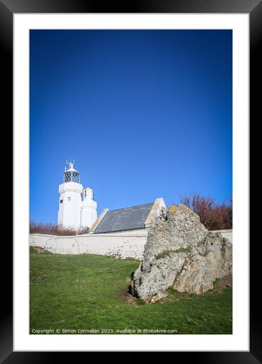St Catherines Lighthouse Framed Mounted Print by Simon Connellan