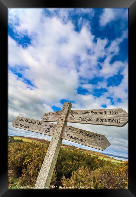 Wight Signs Framed Print by Simon Connellan