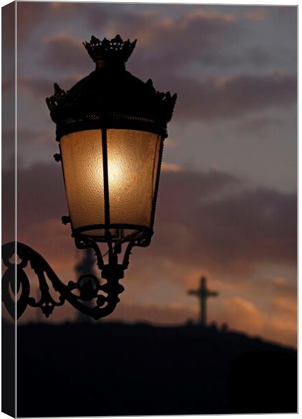 Street light in Skopje, North Macedonia Canvas Print by Lensw0rld 