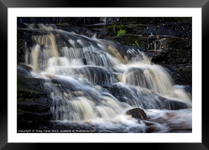 Saukin Ridge Waterfall Peak District Framed Mounted Print by Craig Yates