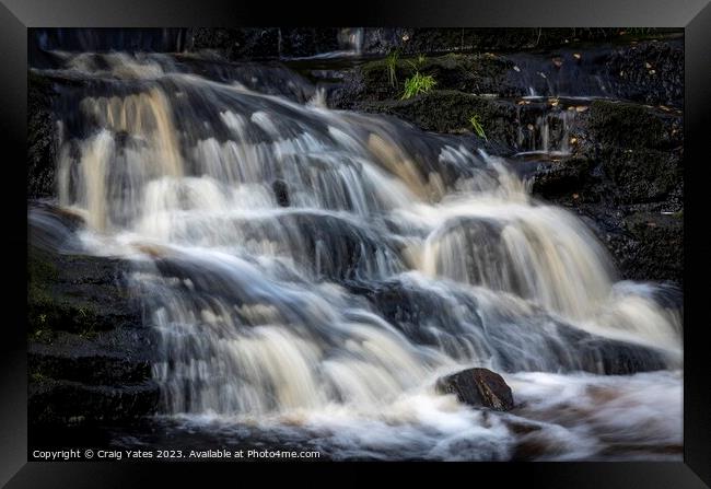 Saukin Ridge Waterfall Peak District Framed Print by Craig Yates