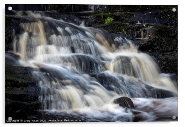 Saukin Ridge Waterfall Peak District Acrylic by Craig Yates