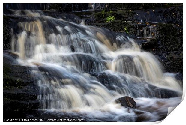 Saukin Ridge Waterfall Peak District Print by Craig Yates