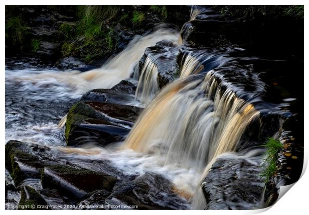 Saukin Ridge Waterfall Peak District. Print by Craig Yates