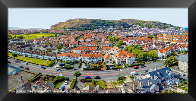 Wide shot of Llandudno Town Framed Print by Mike Shields