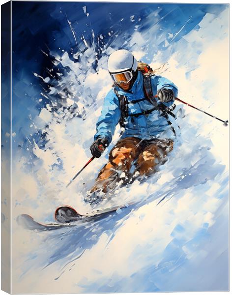 Downhill Skier Canvas Print by Steve Smith