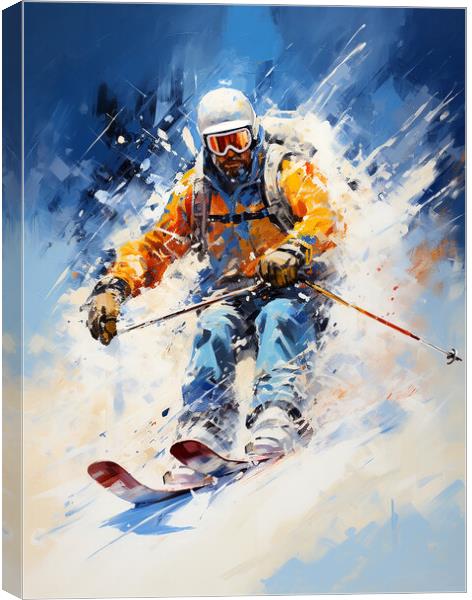Downhill Skier Canvas Print by Steve Smith