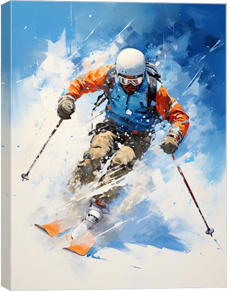 Downhill Skier Canvas Print by Steve Smith