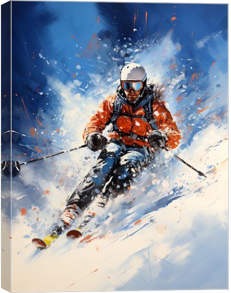 Downhill Skier Canvas Print by Steve Smith