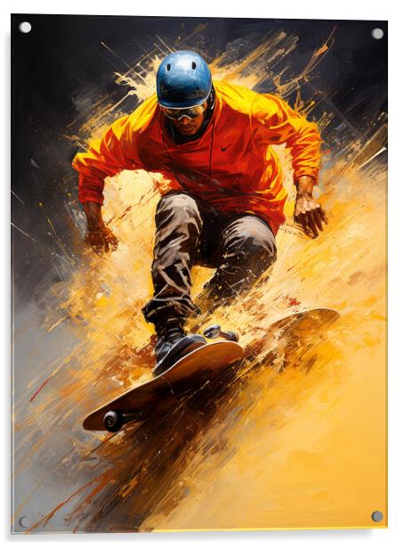 Skate Boarder Acrylic by Steve Smith
