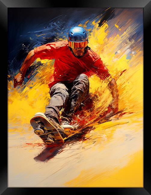 Skate Boarder Framed Print by Steve Smith