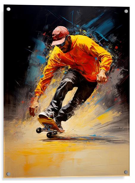 Skate Boarder Acrylic by Steve Smith