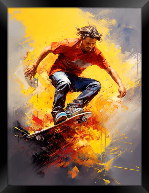 Skate Boarder Framed Print by Steve Smith