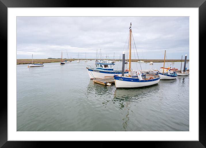 Boats in Wells next the Sea harbour Framed Mounted Print by Jason Wells