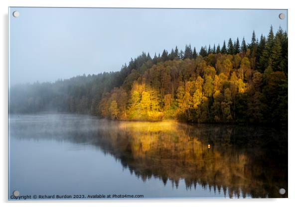 Loch Faskally Dawn Acrylic by Richard Burdon