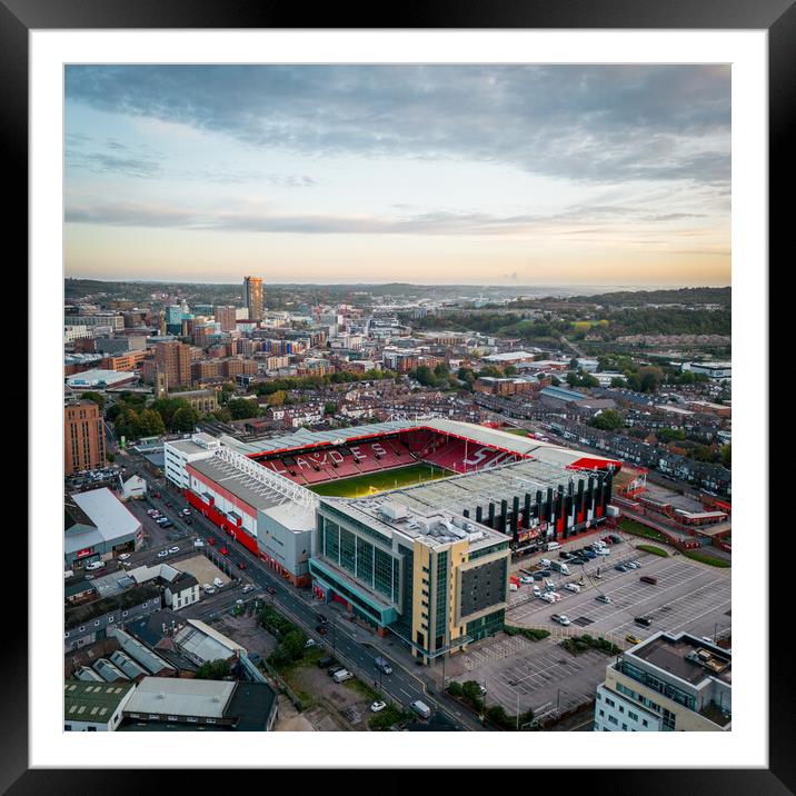 Bramall Lane Dawn Framed Mounted Print by Apollo Aerial Photography