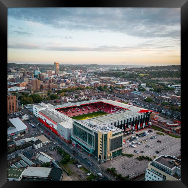 Bramall Lane Dawn Framed Print by Apollo Aerial Photography