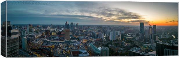 Manchester Sunset Canvas Print by Apollo Aerial Photography