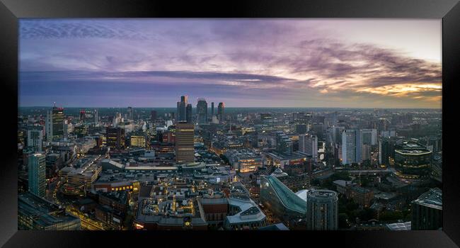Manchester Dusk Framed Print by Apollo Aerial Photography