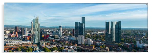 Manchester Skysrapers Acrylic by Apollo Aerial Photography