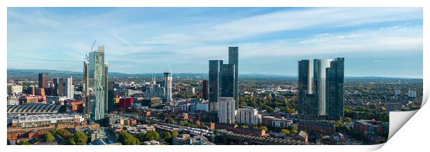 Manchester Skysrapers Print by Apollo Aerial Photography