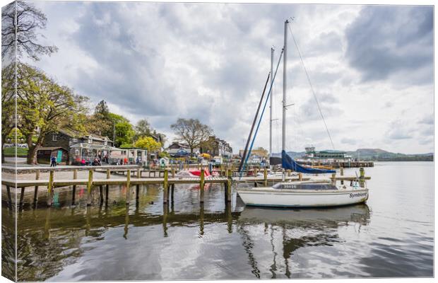 Jettys and landing stage at Waterhead Canvas Print by Jason Wells