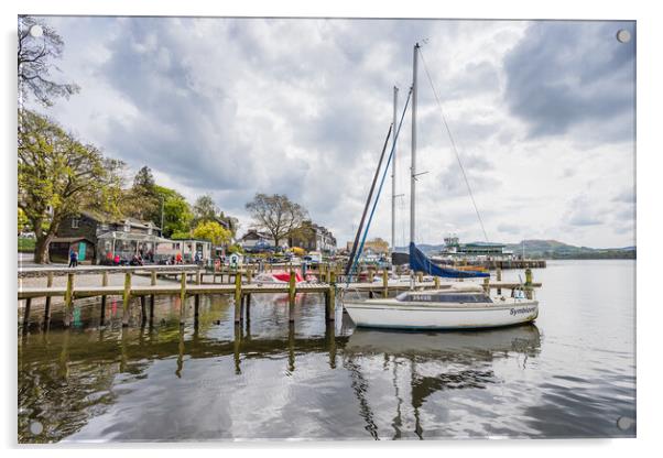 Jettys and landing stage at Waterhead Acrylic by Jason Wells