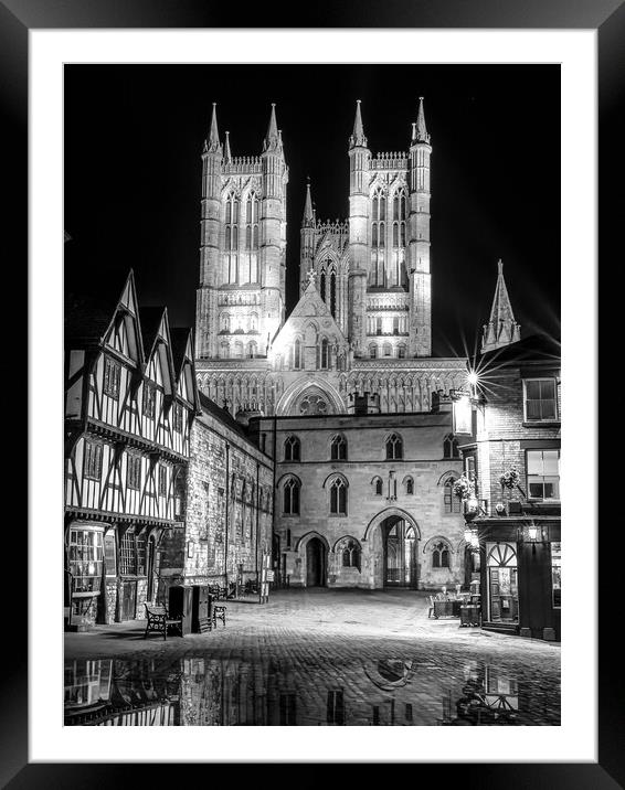 Lincoln cathedral at night  Framed Mounted Print by Andrew Scott