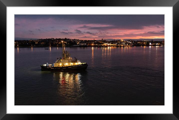 Tug on the Thames Framed Mounted Print by Peter Park