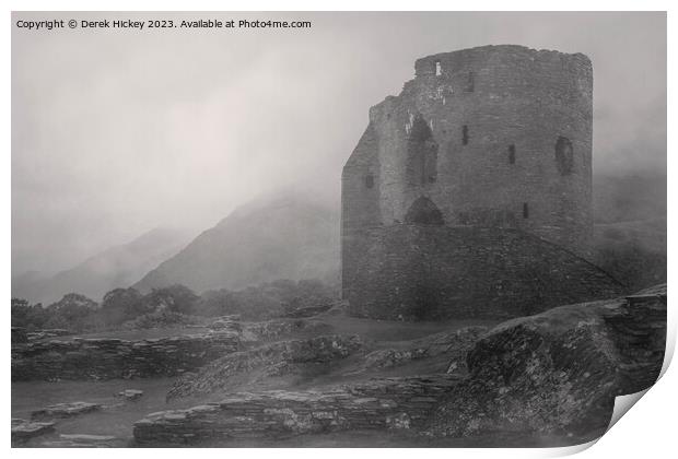 Dolbadarn Castle Print by Derek Hickey
