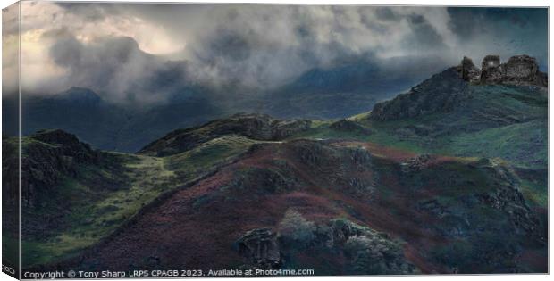 CASTLE RUIN AMONGST THE MIST - MATTERDALE, THE LAK Canvas Print by Tony Sharp LRPS CPAGB