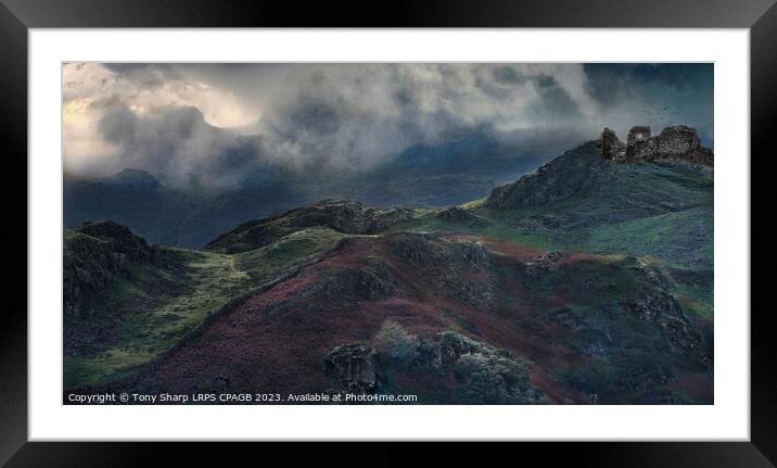 CASTLE RUIN AMONGST THE MIST - MATTERDALE, THE LAK Framed Mounted Print by Tony Sharp LRPS CPAGB
