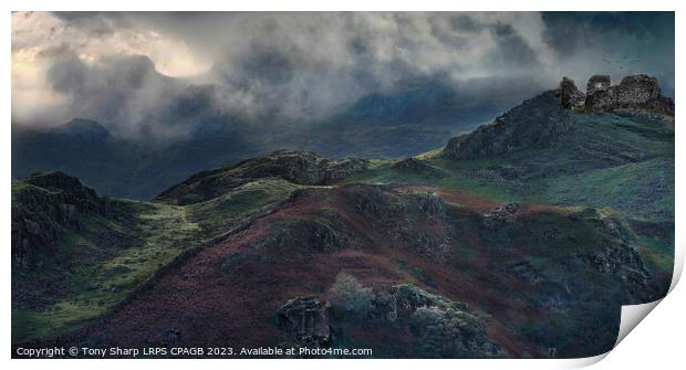 CASTLE RUIN AMONGST THE MIST - MATTERDALE, THE LAK Print by Tony Sharp LRPS CPAGB