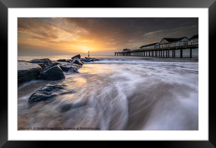 Early Morning on Southwold Beach Framed Mounted Print by David Powley