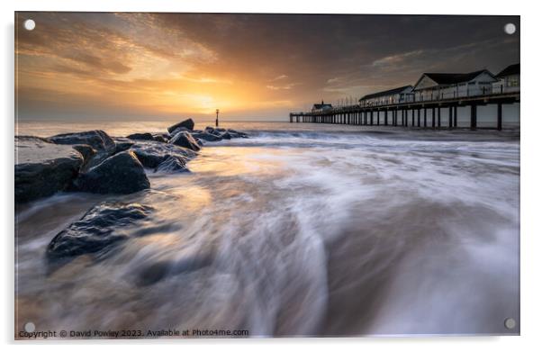 Early Morning on Southwold Beach Acrylic by David Powley