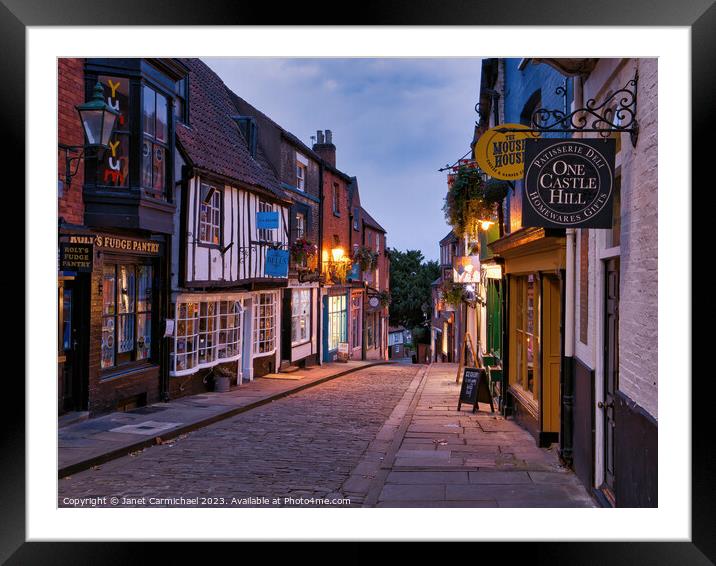 Lincoln Steep Hill Framed Mounted Print by Janet Carmichael