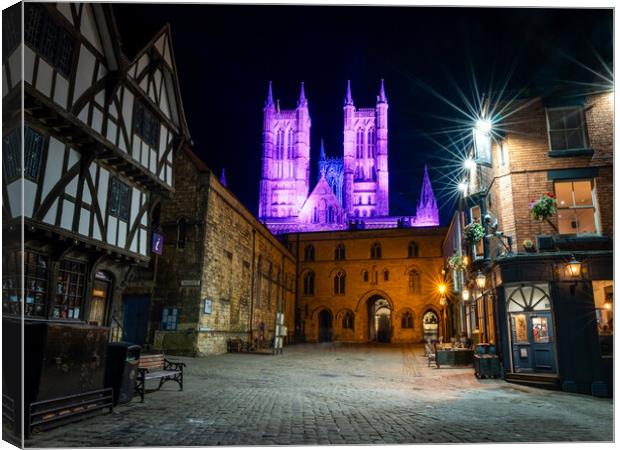 Lincoln cathedral at night  Canvas Print by Andrew Scott