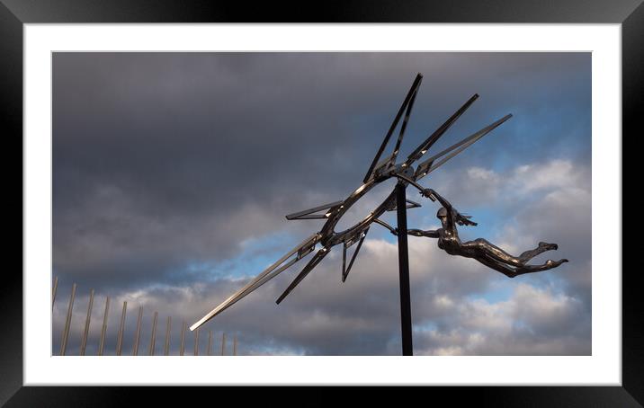 Metal sculpture - flying lady Framed Mounted Print by Peter Park