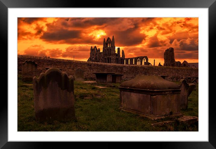 Whitby Abbey Graveyard Framed Mounted Print by Tim Hill