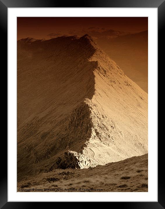 Striding edge Framed Mounted Print by Linsey Williams