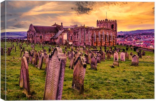Whitby Graveyard: The Church of St Mary Canvas Print by Tim Hill