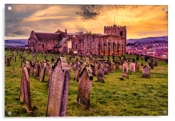 Whitby Graveyard: The Church of St Mary Acrylic by Tim Hill