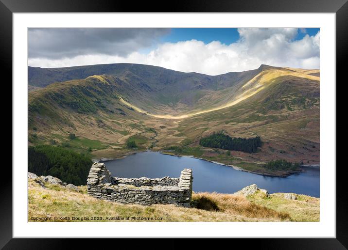 Ruined building above Mardale Framed Mounted Print by Keith Douglas