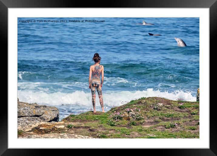 Watching the Dolphins Framed Mounted Print by Tom McPherson