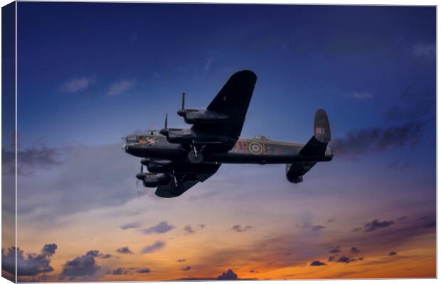 Lancaster Twilight Patrol Canvas Print by Derek Beattie