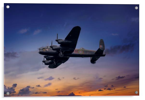Lancaster Twilight Patrol Acrylic by Derek Beattie