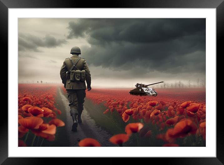 Soldiers March Framed Mounted Print by J Biggadike