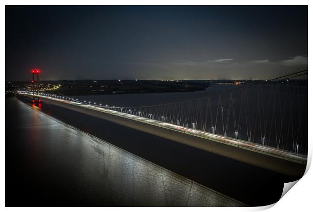 Night on the Humber Print by Apollo Aerial Photography